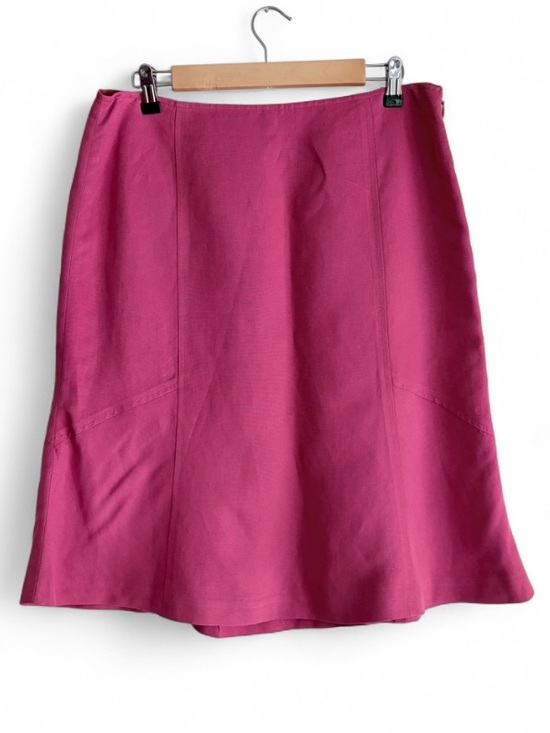 Ann Taylor Dresses & Skirts - Ann Taylor Pink Linen Blend A Line Midi Skirt Size 12